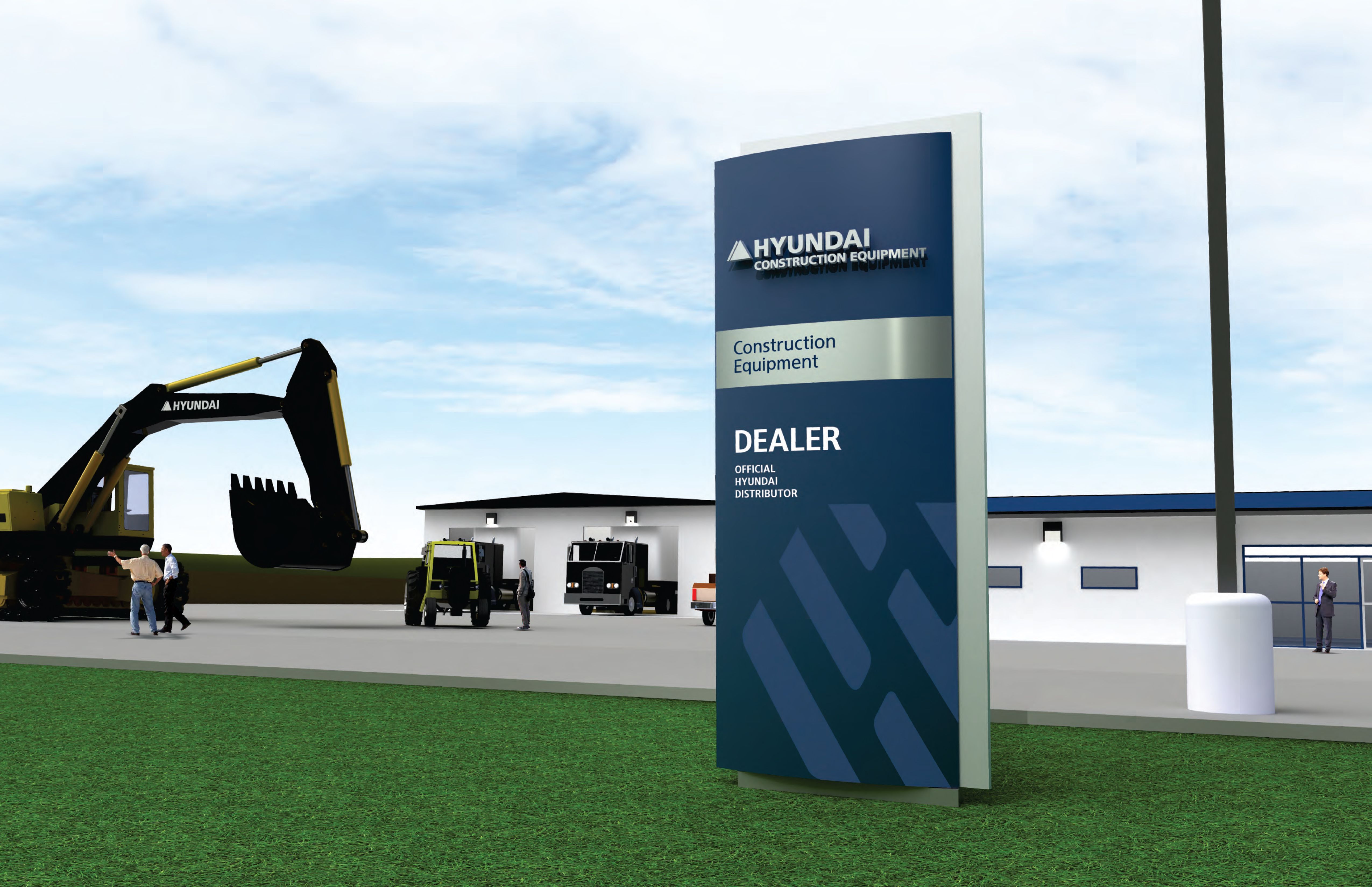 Hyundai Construction Equipment Americas Rolls Out New Dealer Signage with Updated Logo